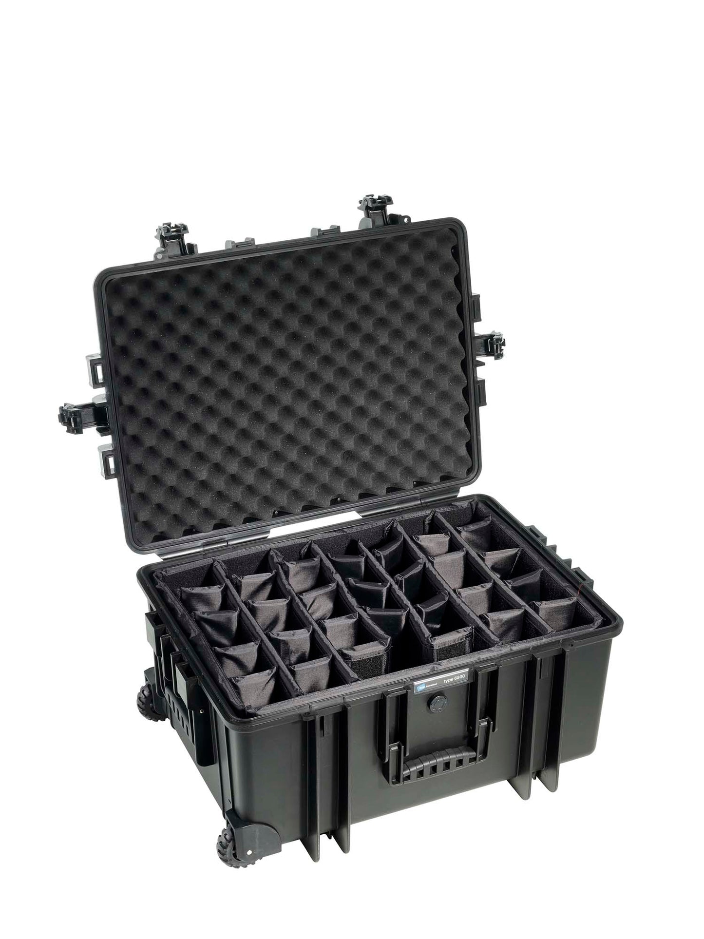 B&W Outdoor Case 6800 Trolley Style With Dividers (Black)