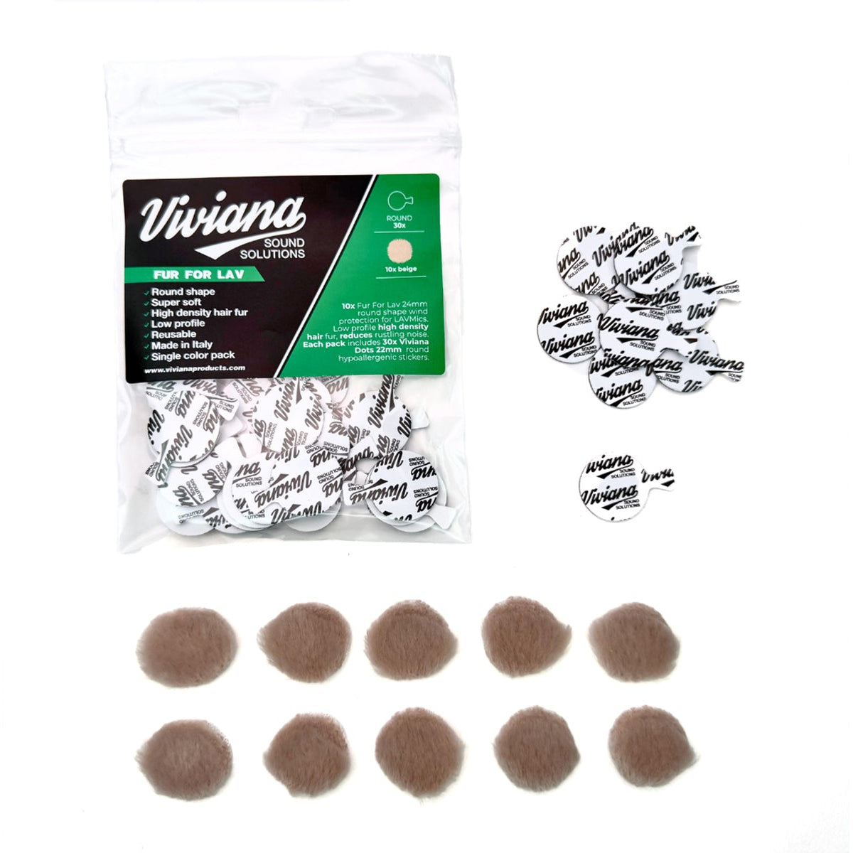 Viviana Fur for Lav Round Beige