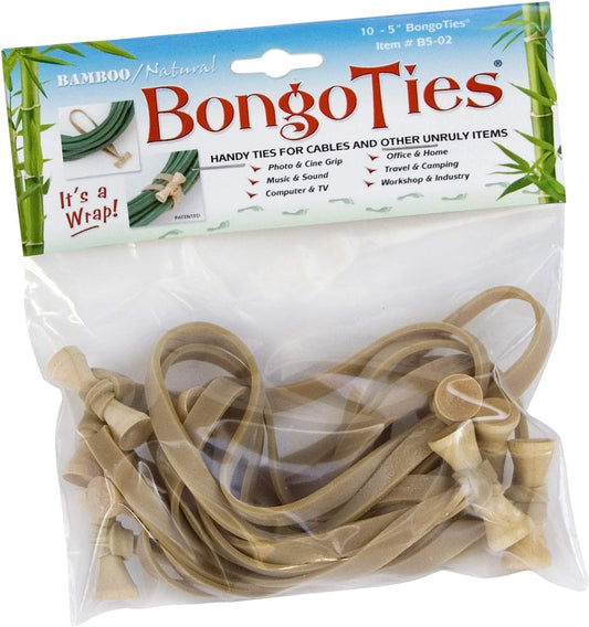 BongoTies Natural Bamboo (10-Pack)