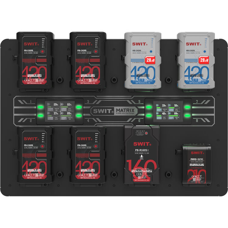 SWIT MATRIX-S8 8-Bay 100W Ultra Fast Wall Charger (V-Mount) (On-order)