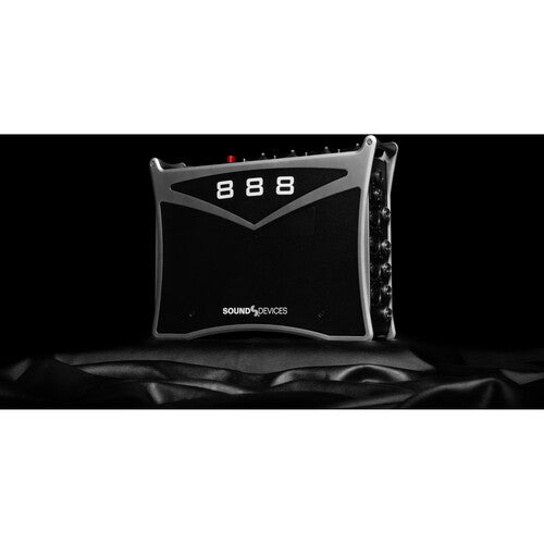 Sound Devices 888 upright with black background