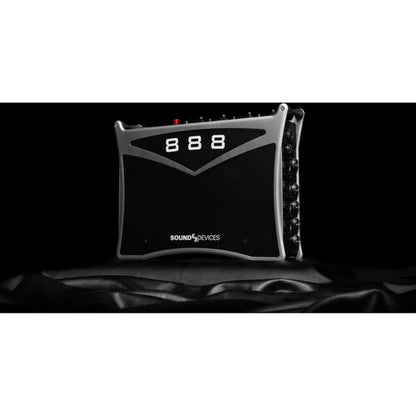 Sound Devices 888 upright with black background