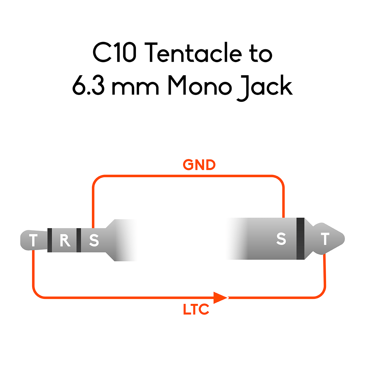 Tentacle to 6.3 mm Jack 90° Timecode Cable